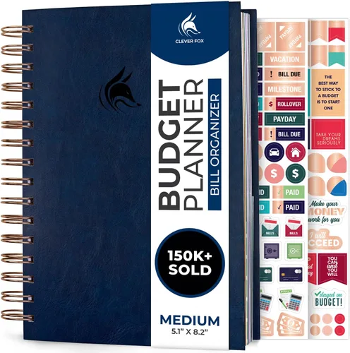 Miniatura 22 de Clever Fox Planificador de presupuesto y organizador mensual de facturas con bolsillos. Rastreador de gastos, diario de presupuestos y libro Negro