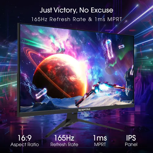 Miniatura 2 de Sceptre Monitor para juegos IPS de 24 pulgadas, 165 Hz, 144 Hz, Full HD (1920 x 1080), FreeSync Eye Care FPS RTS DisplayPort HDMI Altavoces