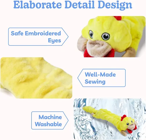 Miniatura 6 de SHARLOVY Paquete de 5 juguetes chirriantes para perros, juguetes de peluche de burbujas para dentición para cachorros, juguetes para perros