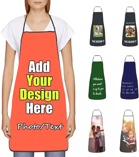 Miniatura 13 de Delantal Personalizado, Diseña Tu Propio Delantal de Cocina para Cocinar, Sube Tus Fotos Favoritas Logo, Añade Cualquier Nombre o Texto