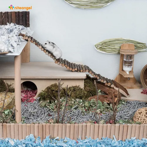 Miniatura 2 de Niteangel Juguete de puente colgante de hámster, escalera larga de escalada para ratones de hámster sirio, jerbos y otros animales pequeños