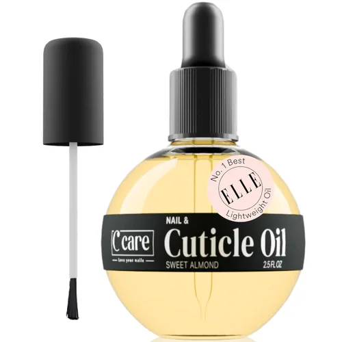 C CARE Aceite de cutícula de almendras dulces para uñas – Repara cutículas durante la noche – Hidrata y fortalece las uñas y cutículas – Gotero y