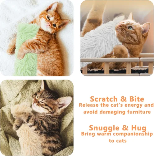 Miniatura 6 de Paquete de 3 Juguetes de Hierba Gatera, Juguetes de Almohadas para Gatos Suaves y Duraderos, Juguetes de Hierba Gatera con Sonido Crujiente, Juguete