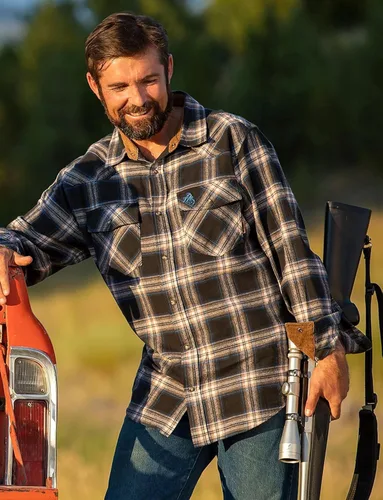 Miniatura 3 de Legendary Whitetails - Camisa de franela para hombre, estilo Shotgun Western