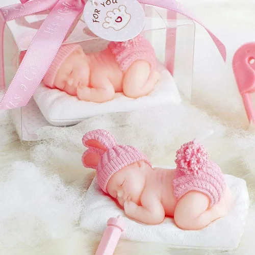 Miniatura 5 de Moldes para velas de baby shower, molde de silicona para jabón de bebé para dormir, molde de caramelo para fiesta de cumpleaños, herramienta
