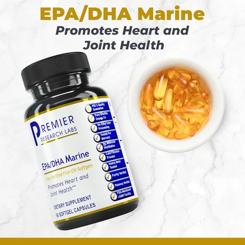 Miniatura 2 de Premier Research Labs EPA DHA Marine Softgels - Aceite de pescado Omega 3, suplemento de Omega 3 de la EPA, ácidos grasos para mujeres y hombres