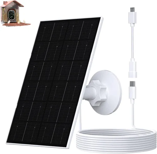 Miniatura 9 de FUTUREZEN Panel solar para cámara de sendero, cargador de batería solar de 10 W con batería de 10400 mAh, salida ajustable de 5 V/12 V, enchufes