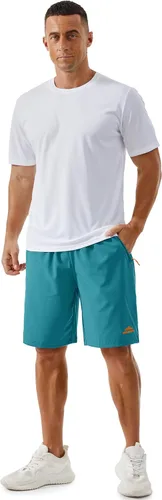 Miniatura 78 de TACVASEN Pantalones cortos deportivos para correr para hombre, 9 pulgadas, de secado rápido, pantalones cortos ligeros de verano, 3 bolsillos