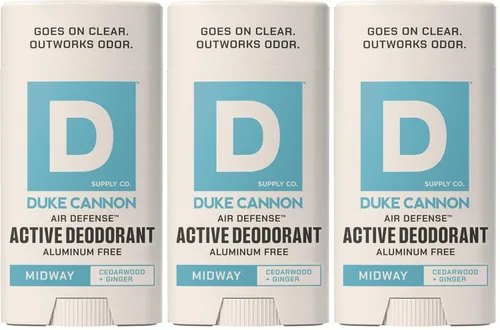 Miniatura 21 de Duke Cannon Midnight Swim - Desodorante sin aluminio para hombres - Air Defense, aroma de sándalo + lavanda, 3 oz - de larga duración, deslizamiento