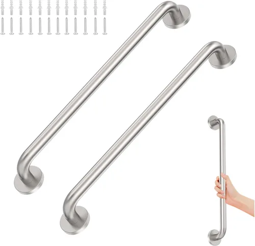 Miniatura 13 de Barras de agarre para discapacitados de 24 pulgadas, paquete de 2 barras de agarre de acero inoxidable para bañeras y duchas, barras de seguridad