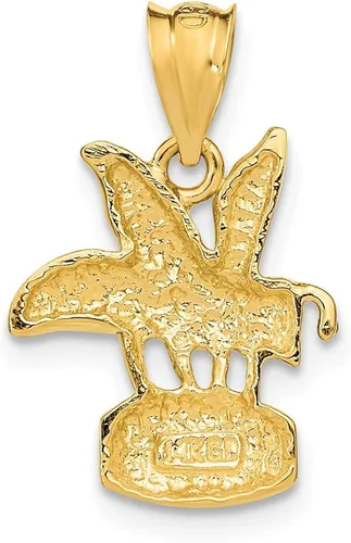 Miniatura 3 de Colgante de oro amarillo macizo de 14 quilates, 3 dimensiones, diseño de abeja, 0.827in x 0.512in