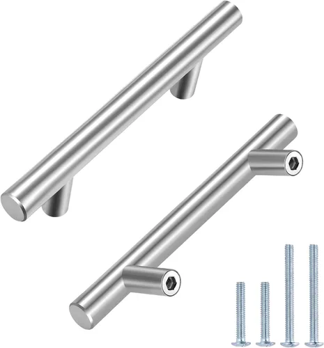 Miniatura 13 de HBL' - Paquete de 5 jaladeras de acero inoxidable para cocina, con 3 pulgadas de distancia entre los agujeros, color negro mate, para gabinetes
