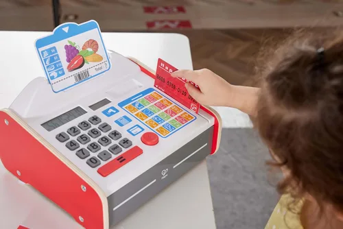 Miniatura 10 de Hape Caja registradora Beep 'n' Buy Caja registradora de juguete de juego de rol para niños, para niños a partir de 3 años