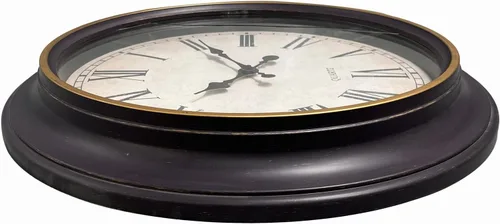 Miniatura 5 de Reloj de pared de 24 pulgadas retro redondo con números romanos grandes, movimiento silencioso sin tictac que funciona con pilas, reloj de pared