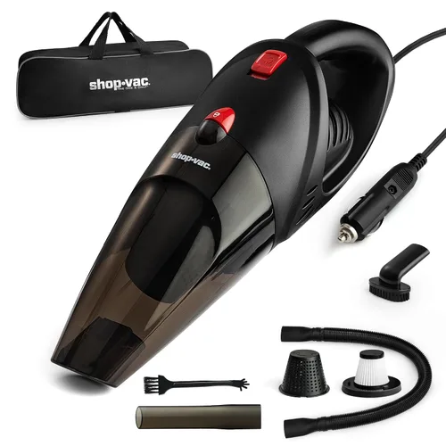 Shop-Vac Aspiradora de coche de 12 V, aspiradora portátil con potente succión de 7000 Pa, aspiradora de mano con cable de 16 pies y bolsa de