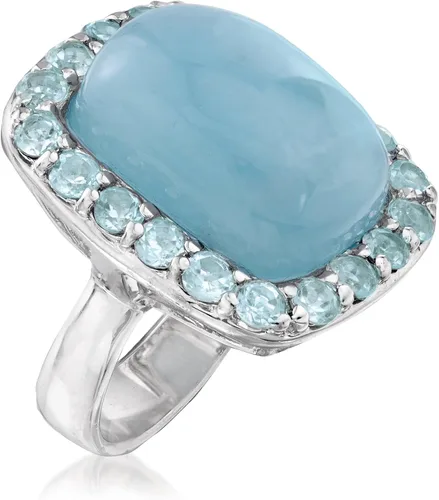 Miniatura 3 de Ross-Simons 19.00 Carat Aquamarine and 2.60 ct. t.w. Sky Blue Topaz Ring in Sterling Silver