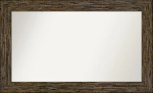 Miniatura 88 de Amanti Art Espejo personalizado, espejo de baño marrón Fencepost, espejo de pared o espejo de tocador de baño sobre el fregadero (27 x 27 pulgadas)