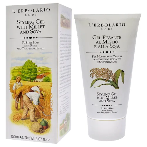 Miniatura 4 de L'Erbolario Gel de peinado de mijo y soja, proporciona nutrición y brillo, efecto espesante, rico gel cremoso, da forma a cualquier tipo de peinado
