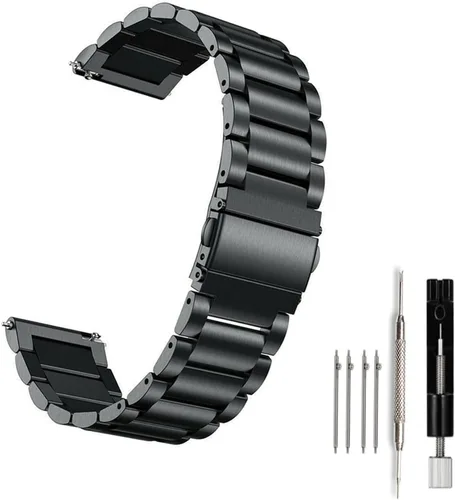 Miniatura 13 de Moran Correa de malla de acero inoxidable de 20 mm, correa de metal de liberación rápida, 18 mm, 20 mm, 22 mm, compatible con Samsung Galaxy Watch