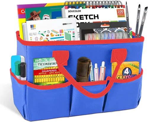 Miniatura 13 de Bolsa de escritorio y organizador, bolsa de ayuda para profesores para arte, libros, papelería, organización de escritorio de oficina