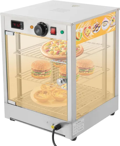 Calentador de alimentos de caja caliente, horno eléctrico de calentamiento comercial de 3 estantes, gabinete de sujeción con calefacción para
