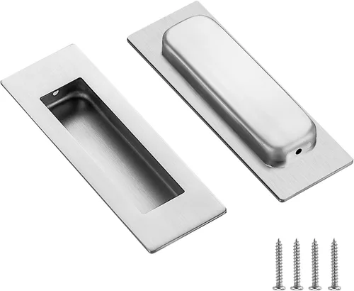 Miniatura 13 de Ravinte 1 paquete de manijas de puerta corredera de armario negro con tiradores negros empotrados de 4.72 pulgadas de largo, tiradores de dedo