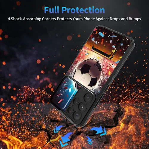 Miniatura 404 de Funda para Samsung Galaxy S22 Ultra 5G, Galaxy S22 Ultra con cubierta de cámara deslizante, funda resistente de doble capa con función atril Black