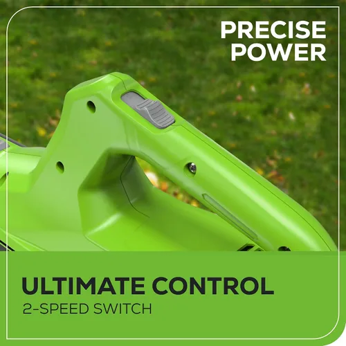 Miniatura 5 de Greenworks Soplador de hojas axial inalámbrico de 24 V (90 MPH / 320 CFM / más de 200 herramientas compatibles), batería de 2.0 Ah y cargador