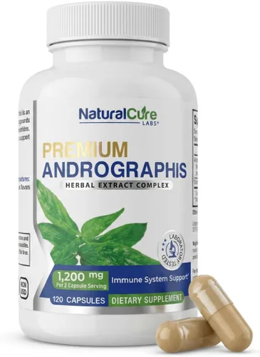 Natural Cure Labs Extracto premium de Andrographis Paniculata 1,200 mg - 100 mg de andrografólidos estandarizados - Cápsulas veganas de apoyo