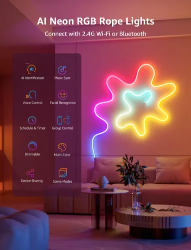 Miniatura 9 de Lepro N1 AI - Cuerda de luces RGB inteligentes para Navidad, diseñador de iluminación AI personalizado, sincronización de música LightBeats