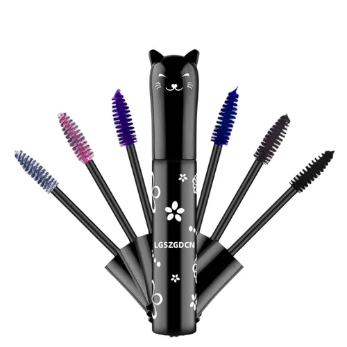 Miniatura 8 de 6 Colores Máscara de ojos de gato, maquillaje para ojos, máscara impermeable, secado rápido, pestañas rizadas, alargamiento de pestañas, blanco 2