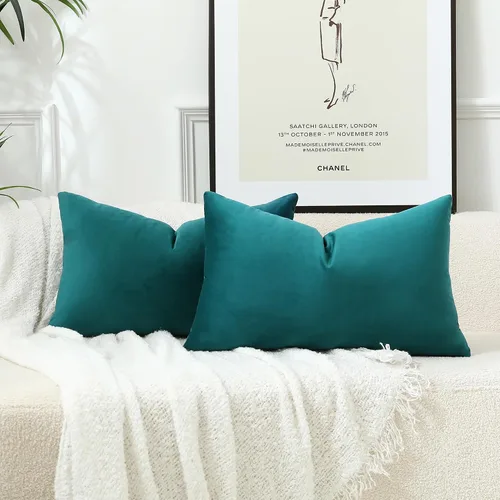 Miniatura 71 de Stellhome - Juego de 2 fundas de almohada de terciopelo Rosa claro