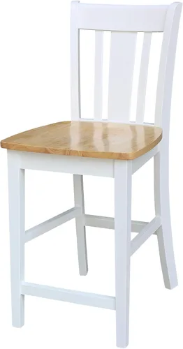 Miniatura 13 de Taburete de comedor de madera maciza San Remo - Altura del asiento de 24 pulgadas, sin terminar