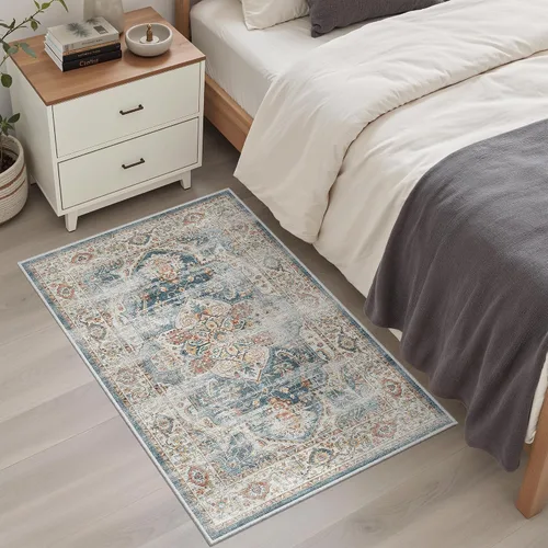 Miniatura 716 de Madane Tapete lavable de 2 x 10 pies para pasillo, cocina, recibidor, clásico, suave, antideslizante para interiores, casa de campo, baño, sala