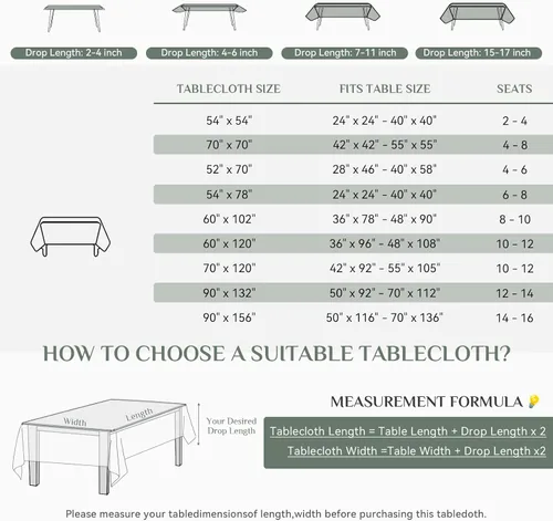 Miniatura 2 de Softalker Mantel rectangular, impermeable y resistente a las manchas, de tela, sin arrugas, lavable, cubierta de mesa de poliéster de 6.19 onzas por