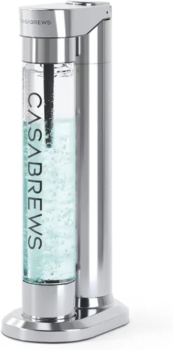 CASABREWS EDGE Máquina de Gasificación de Soda, Máquina de Agua con Gas de Acero Inoxidable con Válvulas de Seguridad Duales, Botella sin BPA