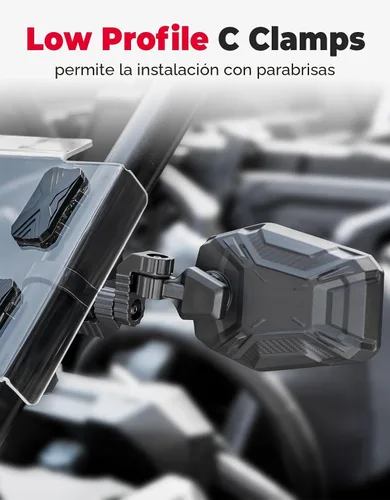 Miniatura 4 de KEMIMOTO Espejos laterales UTV, espejos UTV para barra antivuelco de 1.65 a 2 pulgadas, compatibles con Polaris RZR, Can-Am Maverick X3, Pioneer