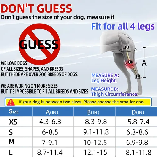 Miniatura 3 de XS - Soportes para patas de perro para la pierna trasera para apoyo con lesiones del ligamento cruzado, mejor recuperación con rodillera de perro