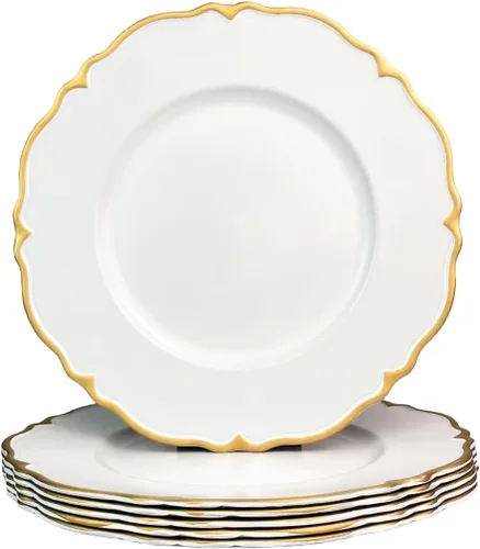 Miniatura 9 de Platos lisos rojos, platos lisos redondos de plástico de 13 pulgadas para fiesta de boda, decoración de mesa. (Juego de 6)