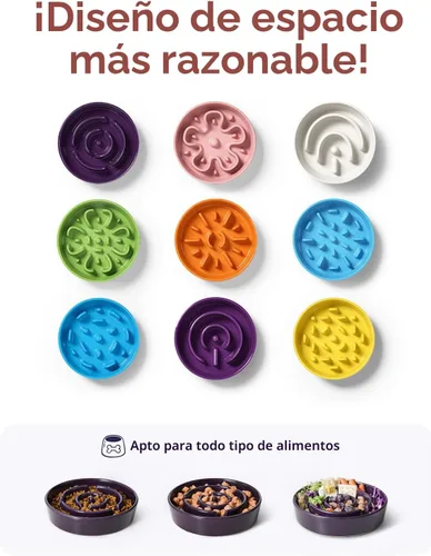 Miniatura 6 de LE TAUCI Cuencos para perros de cerámica de alimentación lenta, cuenco de alimentación lenta de 1.5 tazas para razas pequeñas y medianas, cuenco
