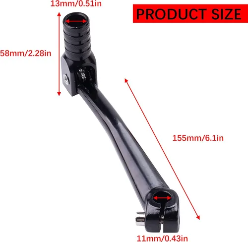 Miniatura 2 de CNC Palanca de cambio de marchas plegable de aluminio de 2" para Honda XR50 CRF50 XR CRF 50cc 70cc 90cc 110cc 125cc Dirt Pit Bike (Negro)