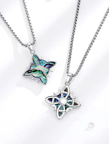 Miniatura 3 de INFUSEU Joyería irlandesa de plata esterlina, collar de nudo de bruja celta Claddagh para mujeres, adolescentes y niñas