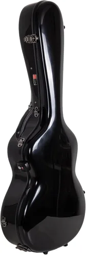 Miniatura 7 de Crossrock Funda de fibra de vidrio para guitarras acústicas 000/OM de 12 trastes, con compartimento para accesorios, correas de mochila, bloqueo