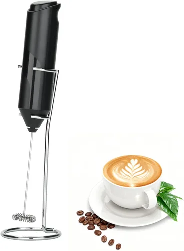 Miniatura 9 de Espumador de leche de mano, máquina de espuma eléctrica a pilas, mezclador de bebidas con batidor de acero inoxidable para café, matcha, lattes