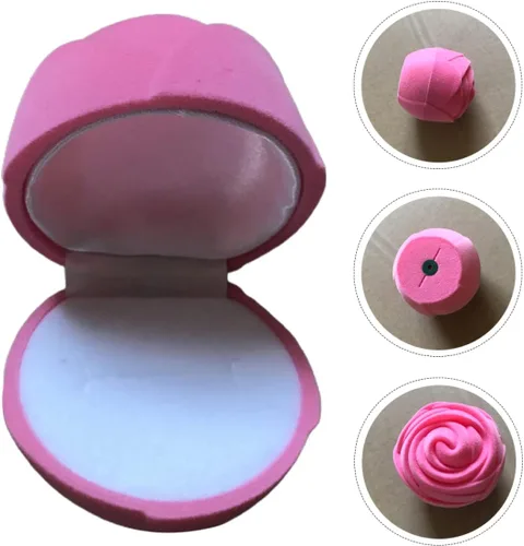Miniatura 2 de 3pcs Ear Single Small Ring Shape Rose Jewelry Earing Party Simulate Earring Engagement Wedding Antique Cases for Storage Flower Stud Holder Display