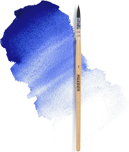 MEEDEN Pinceles de acuarela profesionales - Juego de pinceles de pintura para artistas de pelo sintético de ardilla con mango de madera de haya,