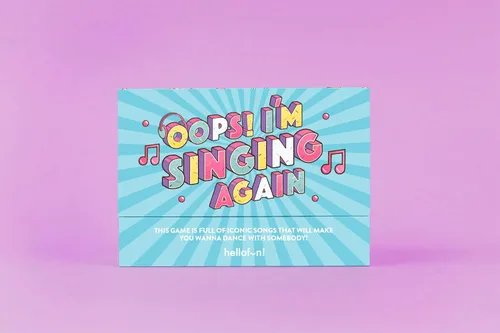 Miniatura 2 de Hellofun! Juegos de mesa de música OOPS I`M Singing Againg Juegos de cartas musicales Juegos familiares Canciones para cantar, zumbar, bailar