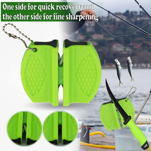 Miniatura 6 de Cuchillo de filete, cuchillo de filete profesional de 7 pulgadas para pescado, cuchillos de pesca con hoja de acero inoxidable con afilador y Verde