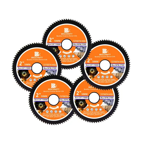 Miniatura 19 de Hoja de Sierra Circular HSS de 3 3/8 pulgadas - BRSCHNITT 44T Orificio de 3/5"-3/8" Discos de Corte para Cortar Madera, Cobre, Aluminio, Plástico