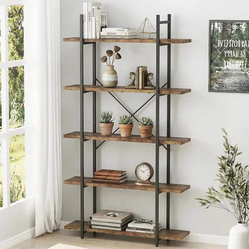 Organizador de Estantería de 5 Niveles, Estantería Industrial, Estantería Moderna de Exhibición Abierta, Estantería de Almacenamiento de Estilo